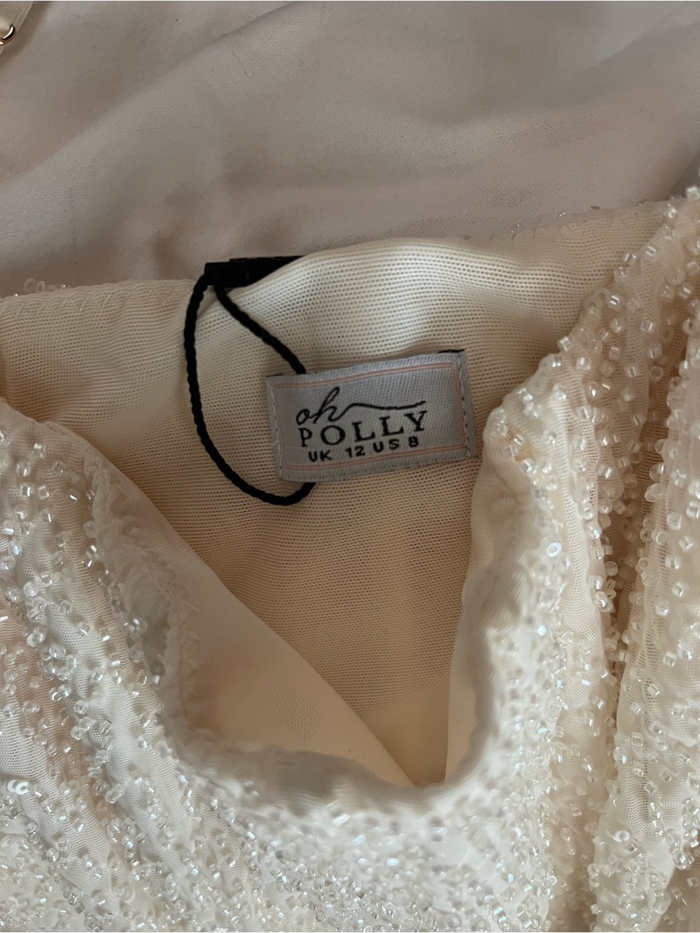 Oh Polly Ivory Beaded Mini Dress - Picture 5 of 9